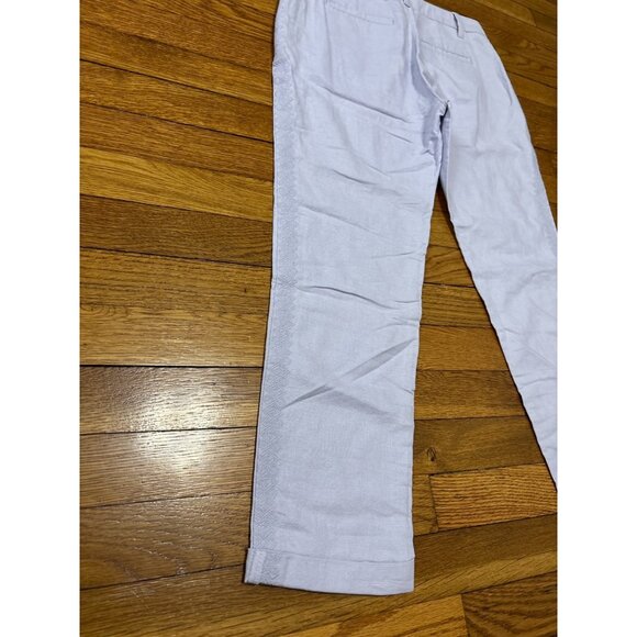 Gap Womens Girlfriend Chino Pants Size 2 Lavendar Linen Cotton Embroidered Sides - Picture 7 of 7